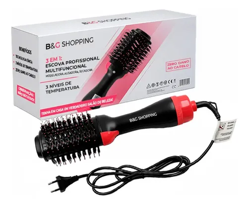 Escova Secadora Elétrica Profissional Seca Alisa E Modela B&G SHOPPING