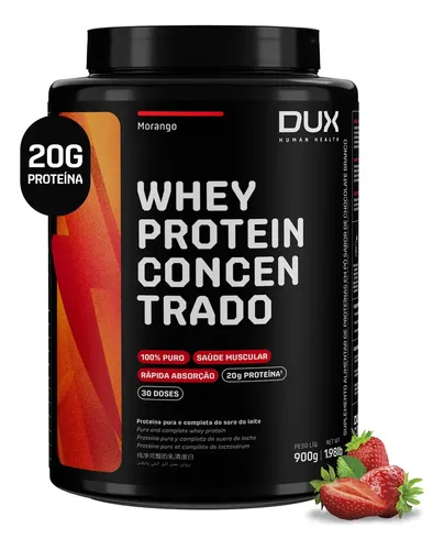 Proteína Dux Nutrition Whey Protein concentrado em pó sabor Morango x 900g