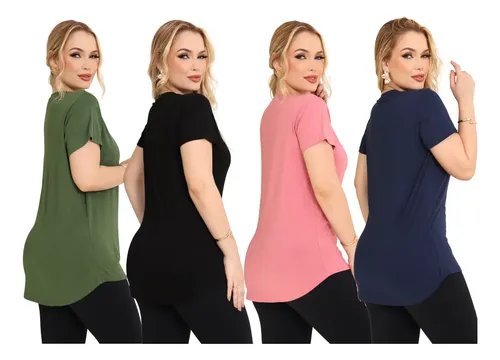 Kit 4 Blusas Compridas Fitness Sobre Legging Academia Bata